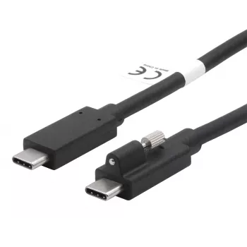 Câble USB-C vers USB-C EXSYS EX-K1595V-2.0, 2 m, noir, verrouillage à vis