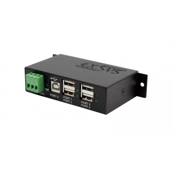 Hub industriel USB 2.0 4 ports EXSYS EX-1594HMS avec kit de montage sur rail DIN