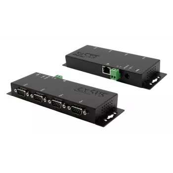 Serveur de périphériques série EXSYS EX-6164 4 ports RS-232, Ethernet vers série, métal, 10/100 Mbps, COM virtuel