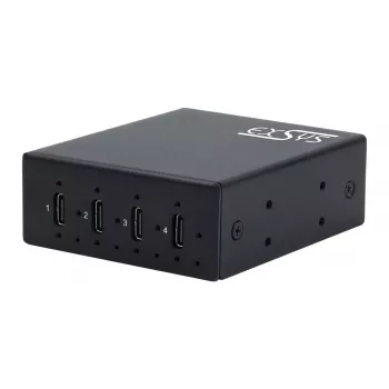 Hub industriel métallique USB 3.2 Gen 2x1 4 ports EXSYS EX-12274HMS, 10 Gbit/s, ESD 15 kV, montage mural/sur rail DIN