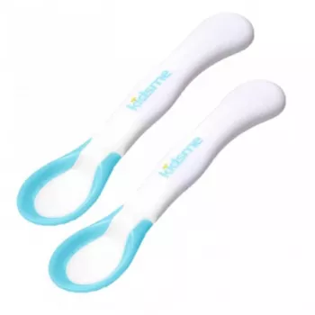 Cuillères d'alimentation à indicateur de température Kidsme (lot de 2), aigue-marine, 6 mois et plus