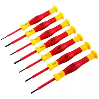 Jeu de tournevis isolés VDE C.K Tools, 7 pièces, plat et Phillips, T4897