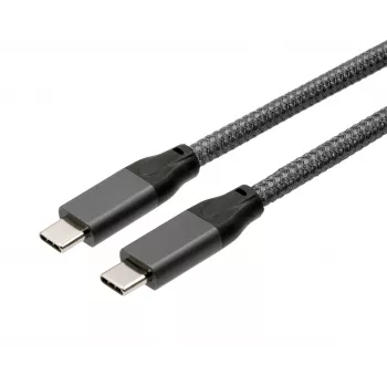Câble USB-C USB 3.2 Gen 2x2 EXSYS, 20 Gbit/s, 5 A, 100 W, tressé gris, 3,0 m EX-K1596-3.0