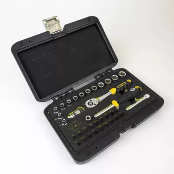 Jeu de douilles métriques C.K Tools T4660 36 pièces avec carré d'entraînement 1/4 pouce, cliquet 72 dents et embouts
