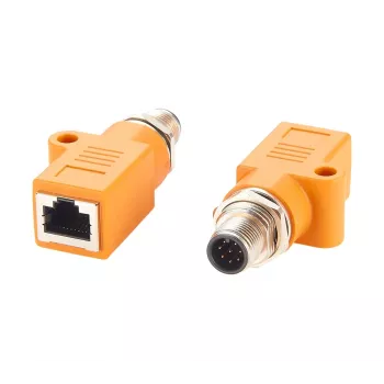 Adaptateur blindé EXSYS M12 codage A 8 broches mâle vers RJ45 femelle, IP67, Gigabit, PoE EX-49500