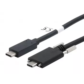 Câble EXSYS USB 3.2 Gen 2x1 C-C avec vis moletées, 1 m, noir (EX-K1591V-1.0)