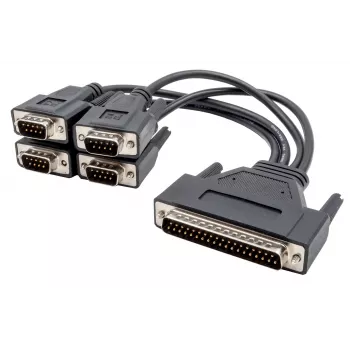 Câble série EXSYS Octopus, 4x DB9 mâle vers HD44 mâle, 0,6 m, noir EX-OPTC4-9-SM