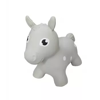 Animal sauteur cheval gris Gerardo's Toys pour enfants dès 12 mois, hopper gonflable avec pompe, supporte jusqu'à 50 kg, intérieur et extérieur