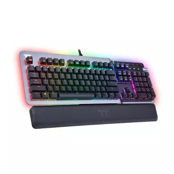 Clavier mécanique gaming Thermaltake Argent K5 - Cherry MX Speed Silver, RGB, disposition allemande