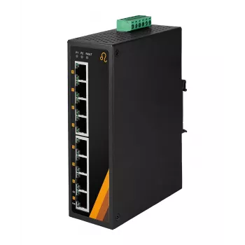 Commutateur industriel EXSYS EX-6226POE 8 ports Gigabit PoE+, 12-36VDC, rail DIN