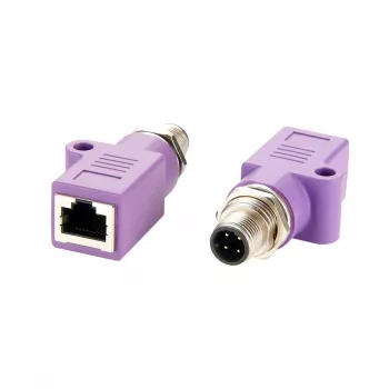 Adaptateur Ethernet industriel blindé EXSYS EX-49520 M12 D-Code 4 broches mâle vers RJ45 femelle