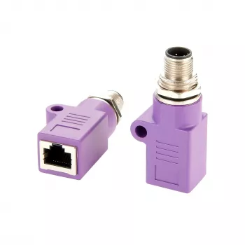 Adaptateur Ethernet industriel blindé EXSYS EX-49520 M12 D-Code 4 broches mâle vers RJ45 femelle