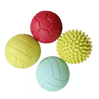 Ensemble de balles de massage et sensorielles pour bébé Gerardo's Toys GT7710, 4 pièces, textures et couleurs assorties, dès 6 mois