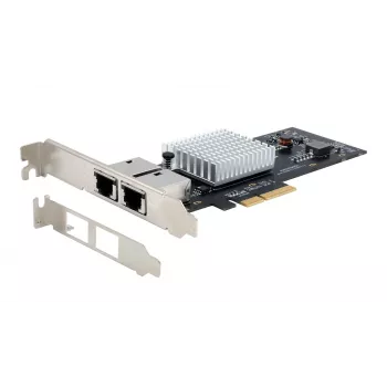 Carte EXSYS Dual 10 Gigabit Ethernet PCIe x4, Intel X550-AT2, 2x RJ45, Low-Profile EX-60222