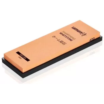 Pierre à eau double face Samura SWS-400 pour l'affûtage des couteaux de cuisine, grain 2000/5000, corindon, avec base antidérapante en silicone