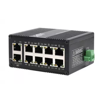 Switch PoE+ industriel Gigabit EXSYS Mini 10 ports, administrable par web (EX-62036MPOE)