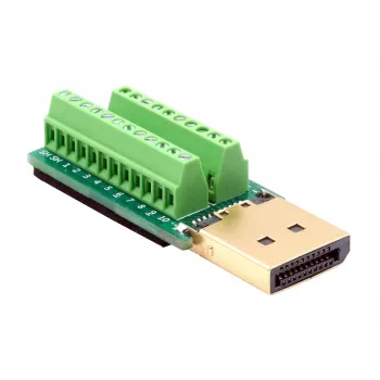 Adaptateur DisplayPort mâle vers bloc de bornes à vis 20 broches EXSYS EX-49052