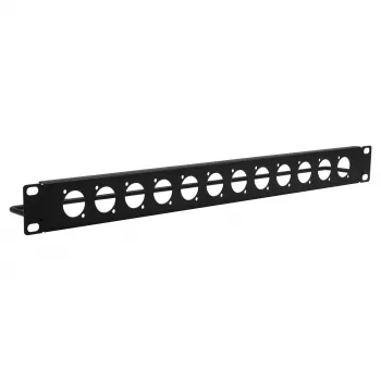 EXSYS EX-49299 panneau rack 19 inch 1U avec 12 découpes de type D et barre de gestion des câbles