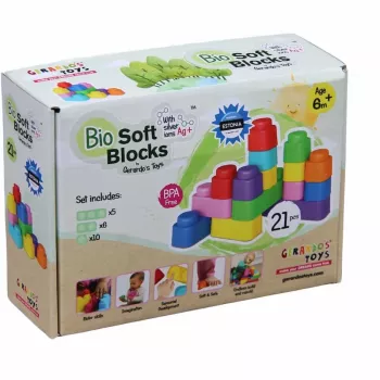 Gerardo's Toys GT3104 ensemble de blocs de construction souples, 21 pièces, mousse EVA, multicolore, pour enfants dès 6 mois