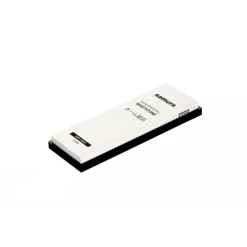 Pierre à eau double face SAMURA SWS-2000 pour l'affûtage des couteaux de cuisine, grain 1000/3000, avec base en silicone antidérapante