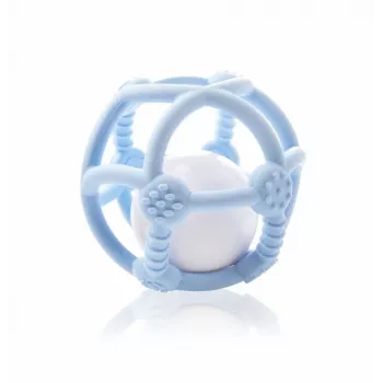 Balle de dentition en silicone Kidsme, bleu clair