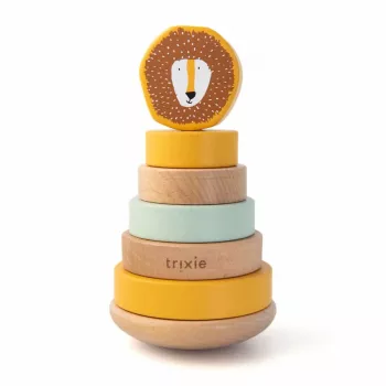 Pyramide à empiler en bois Lion Trixie, dès 12 mois