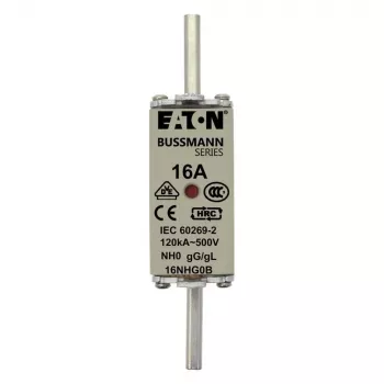 Eaton 6NHG0B fusible NH avec indicateur mécanique, taille NH0, 6 A, 500 V AC, gG, lot de 3