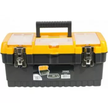 Coffret à outils en plastique EXERTIS CONNECT avec fermetures métalliques, 486 x 267 x 242 mm, compartiments intégrés dans le couvercle pour petites pièces (818102)