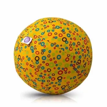 Ballon en latex Bubabloon avec housse en tissu, Circles Yellow BUBA BLOON