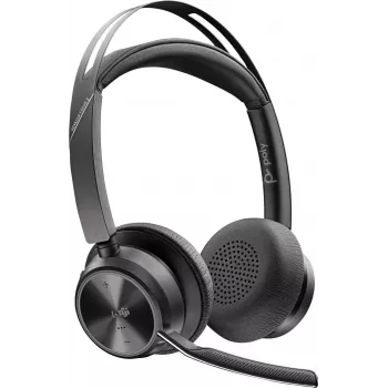 Casque stéréo Bluetooth HP POLY Voyager Focus 2 certifié Microsoft Teams avec station de charge
