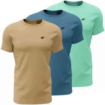 Lot de 3 T-shirts homme – beige, bleu, menthe – taille M | 4F M4481