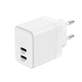 Chargeur mural CRONG 35 W double USB-C PD 3.0 PPS GaN – blanc