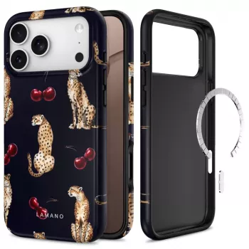 Coque MagSafe TECH-PROTECT Lamano pour iPhone 17 Pro Max / 18 Pro Max – Midnight Cherry