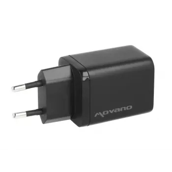 Chargeur mural MOVANO GaN 45 W USB-C PD + USB-A (noir)
