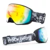 Masque de ski enfant Rockbros SP284 anti-buée UV400 verre gris miroir rouge noir