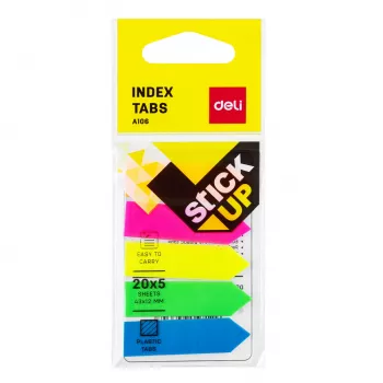 Marque-pages adhésifs DELI Stick Up PP 50x12 mm 100 feuilles couleurs assorties (D338199)
