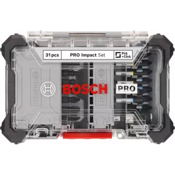 Ensemble de 31 embouts de vissage Bosch PRO Impact Control PH PZ T TH H 25 mm 2608521U71