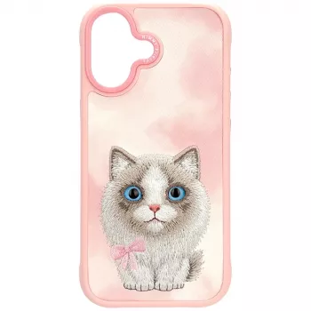 Coque Nimmy Big Eyed Pet 2.0 chat pour iPhone 17 - rose