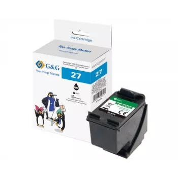 Cartouche d'encre noire compatible G&G GP-H27BK pour HP 27 (C8727A)