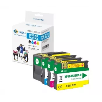Lot de 4 cartouches d'encre compatibles G&G noir/cyan/magenta/jaune pour HP 932XL/933XL (GP-H932XLBK/933XLCMY-4P)