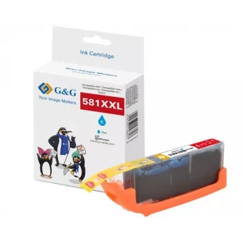 Cartouche d'encre cyan XXL compatible G&G Canon CLI-581C (15842)