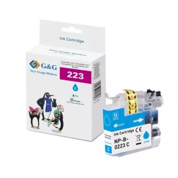 Cartouche d'encre XL G&G compatible avec Brother LC-223C (cyan, grande capacité) 14521
