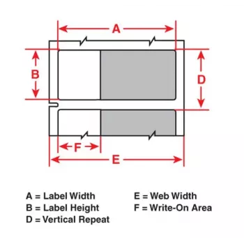 Étiquettes vinyle auto-laminantes Brady THT-67-427-1.5, blanc/translucide, 50,8 x 19,05 mm, permanent, une rangée, pour diamètre de câble jusqu'à 12 mm, 1500 étiquettes par rouleau 030541