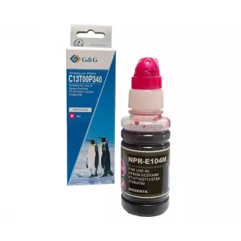 Flacon d'encre EcoTank G&G magenta compatible avec Epson 104 (70 ml)