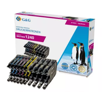 Multipack de cartouches d'encre compatibles G&G noir, cyan, magenta, jaune NP-B-0075BK (1P750-10)