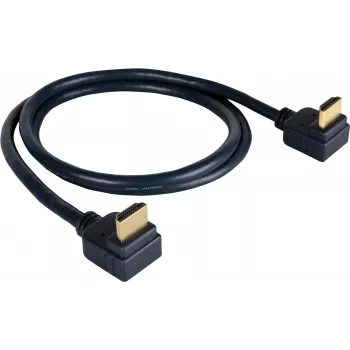 Câble HDMI haut débit avec Ethernet Kramer série C-HM/RA2 C-HM/RA2-6, HDMI mâle coudé vers HDMI mâle coudé, 1,8 m, triple blindage, gris, compatible 4K 97-0144006