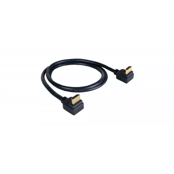 Câble HDMI haut débit avec Ethernet Kramer série C-HM/RA2 C-HM/RA2-6, HDMI mâle coudé vers HDMI mâle coudé, 1,8 m, triple blindage, gris, compatible 4K 97-0144006