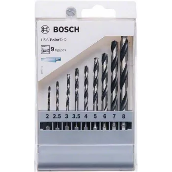 Coffret de forets métal Bosch HSS PointTeQ, 9 pièces, 2-10 mm, forets hélicoïdaux 2607002826
