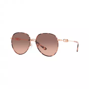 Lunettes de soleil pilote femme Michael Kors MK1128J110813, monture or clair, verres dégradé brun, 58/17/145 mm