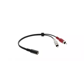 Câble adaptateur audio Kramer C-A35F/2RAM-1 – 3,5 mm femelle vers 2x RCA mâle, 30 cm, noir